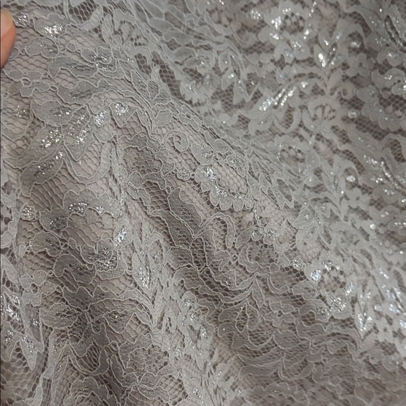 LOFT Lace Overlay Gray Tank Top - Picture 5 of 6